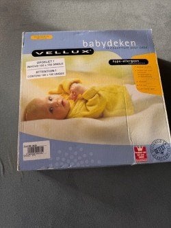 Vellux babydeken hypo-allergeen, nog in originele doos, Zo goed als nieuw, 150 cm, Ademend, Wit