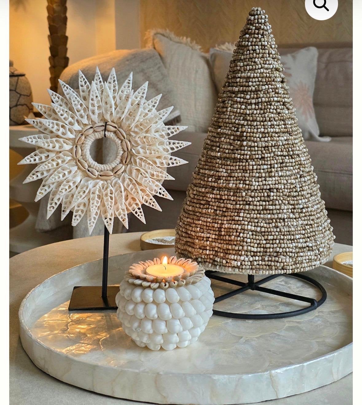 Decoratieve Schelpen Schaal/Dienblad, Boho, Ophalen of Verzenden, Zo goed als nieuw, Natuurlijk materiaal