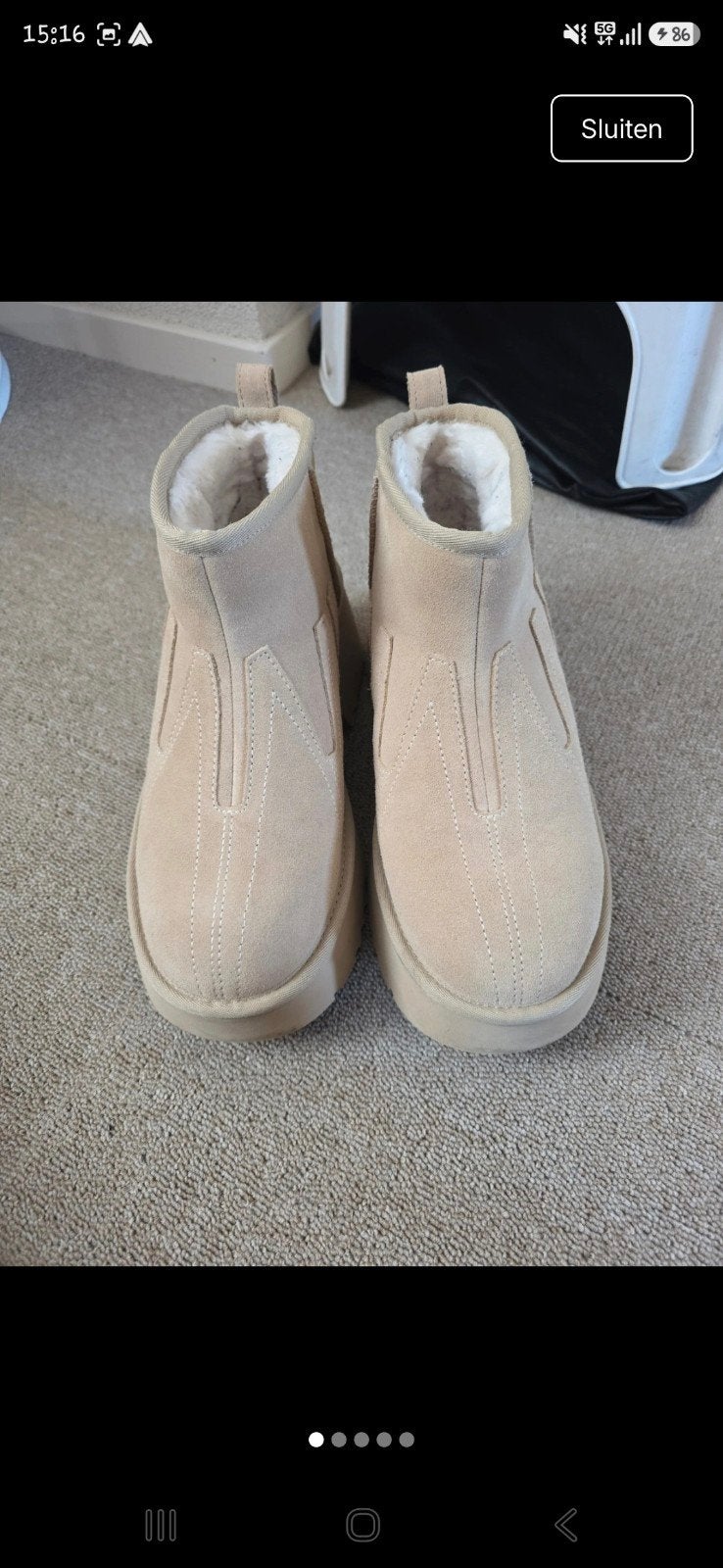 Uggs plateau zolen beige, maat 41, UGG, Beige, Lage of Enkellaarzen, Ophalen of Verzenden
