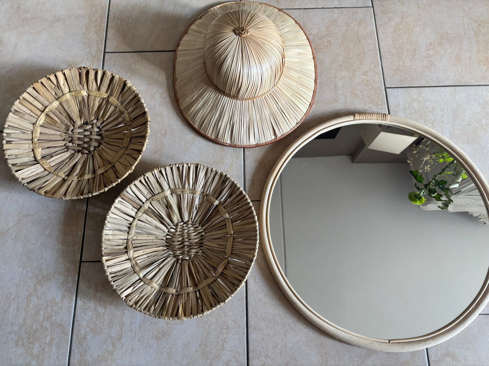 Ibiza styl riet, Ophalen, Minder dan 50 cm, Rond, Zo goed als nieuw