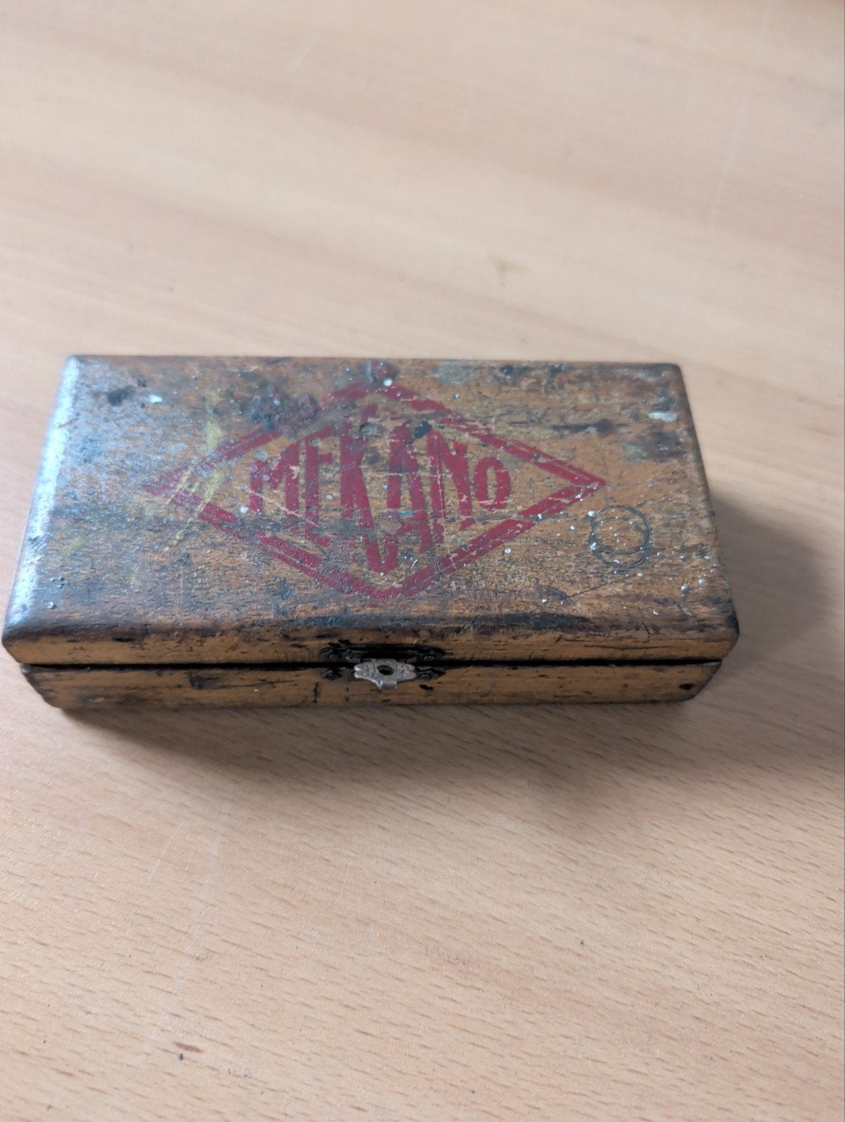 Vintage Meccano pons- en snijgereedschap in houten kistje, Antiek en Kunst, Ophalen