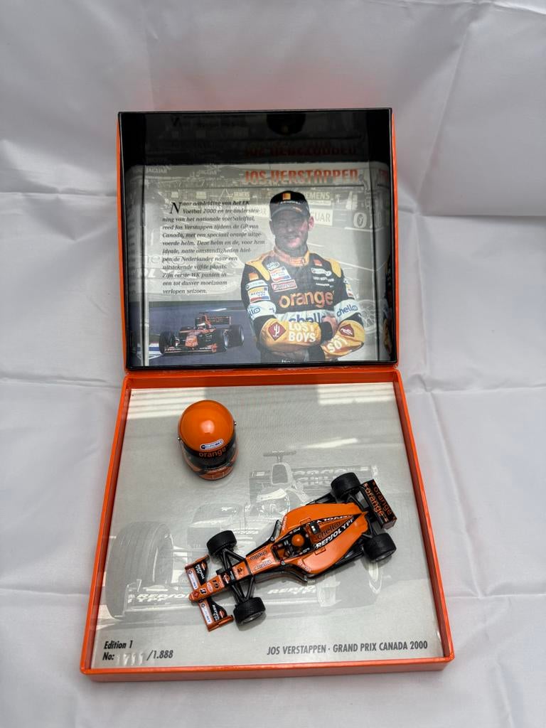 Minichamps F1 Orange Arrows A21 Jos Verstappen Canada GP, Hobby en Vrije tijd, Modelauto's | 1:43, Zo goed als nieuw, Auto, MiniChamps