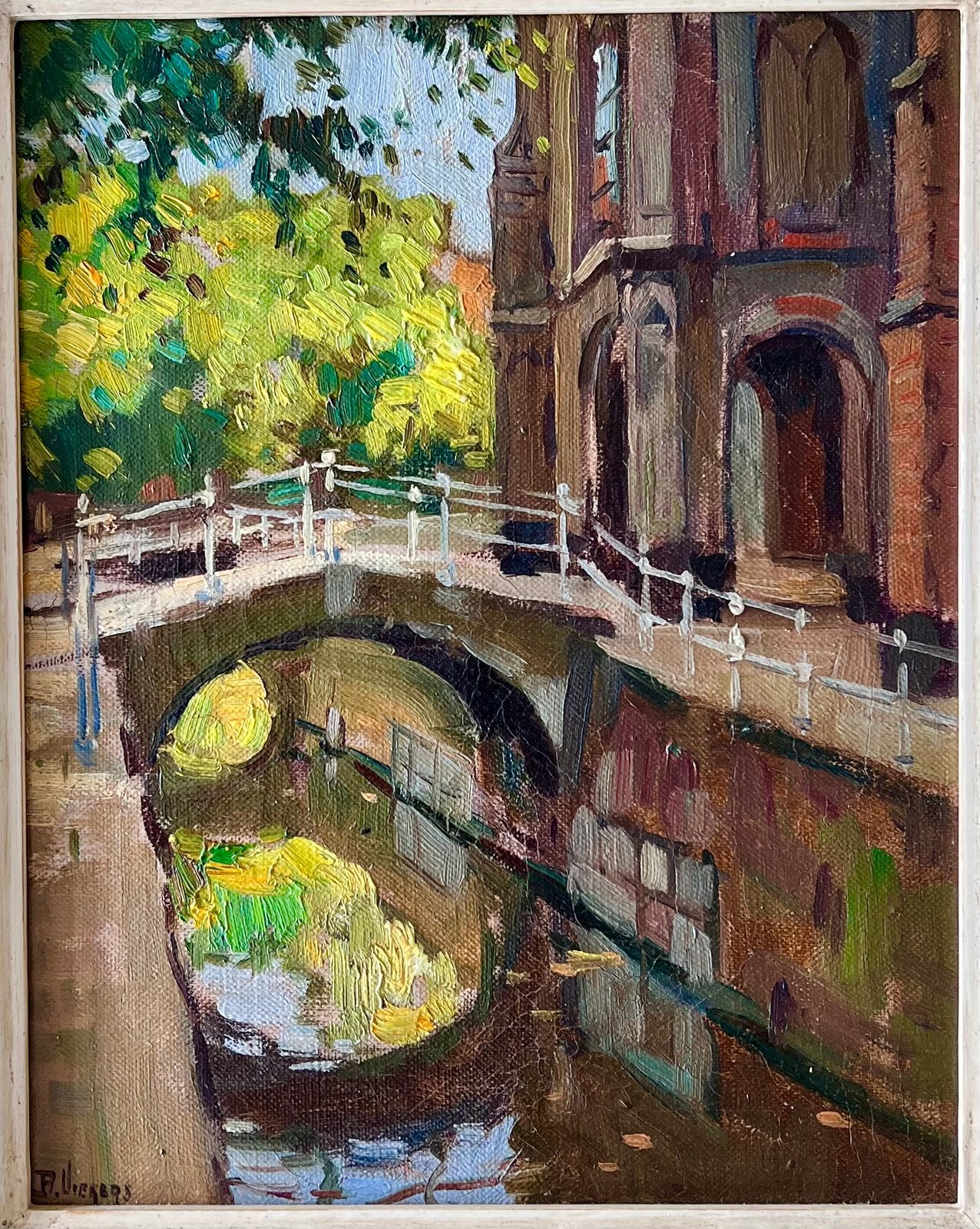 Ben Viegers, ‘Stadspoort Delft’ zeer fraai schilderij, Antiek en Kunst, Ophalen