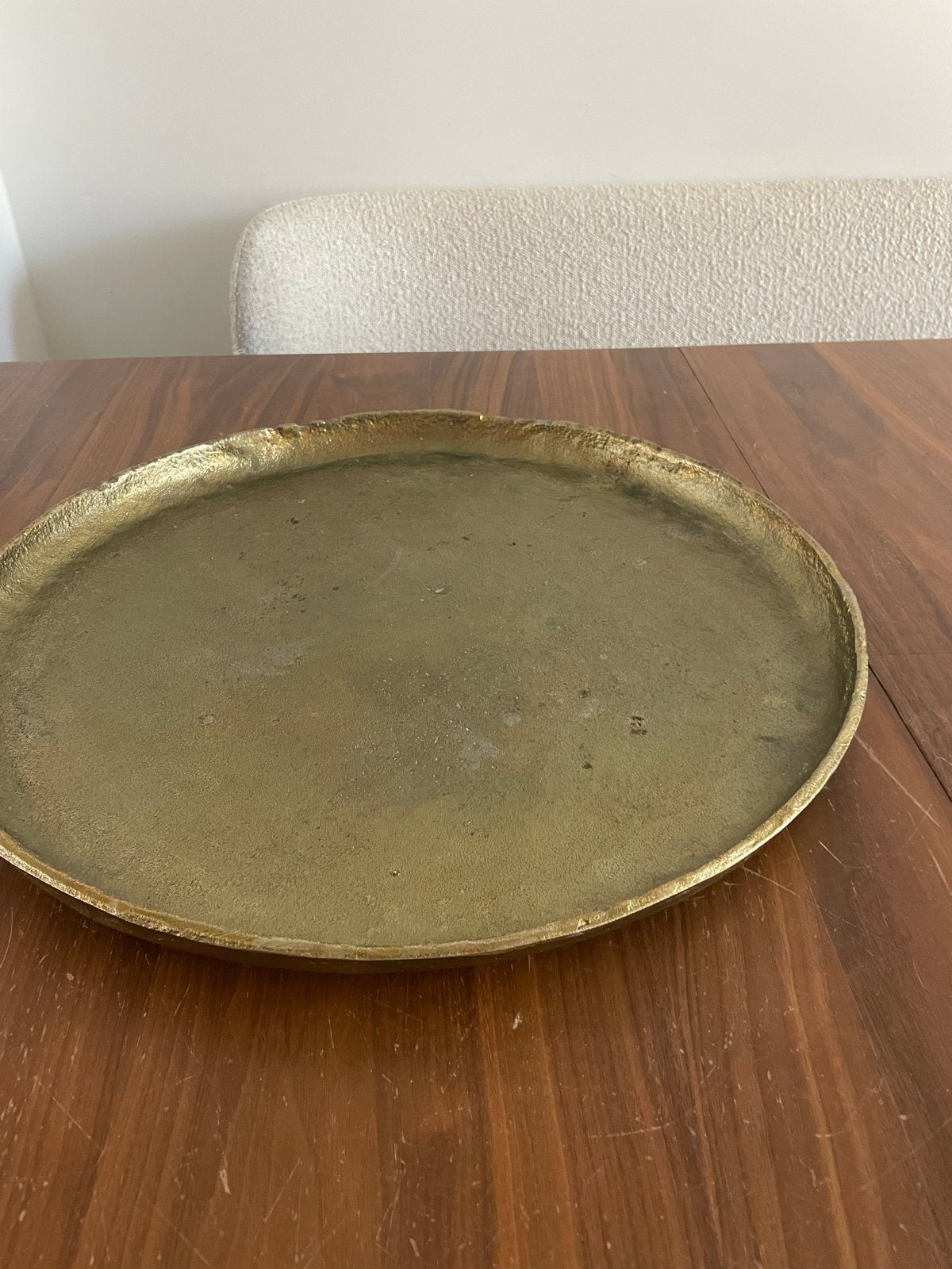 Goudkleurig Dienblad - Rond - 43cm, Huis en Inrichting, Woonaccessoires | Dienbladen, Ophalen of Verzenden, Gebruikt, Rond, Metaal