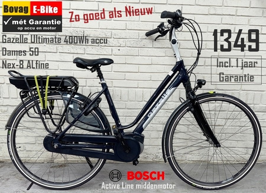 Zgan Gazelle E-Bikes mét 1jr garantie (ook op accu én motor), Ophalen, Zo goed als nieuw, 51 tot 55 cm, 50 km per accu of meer