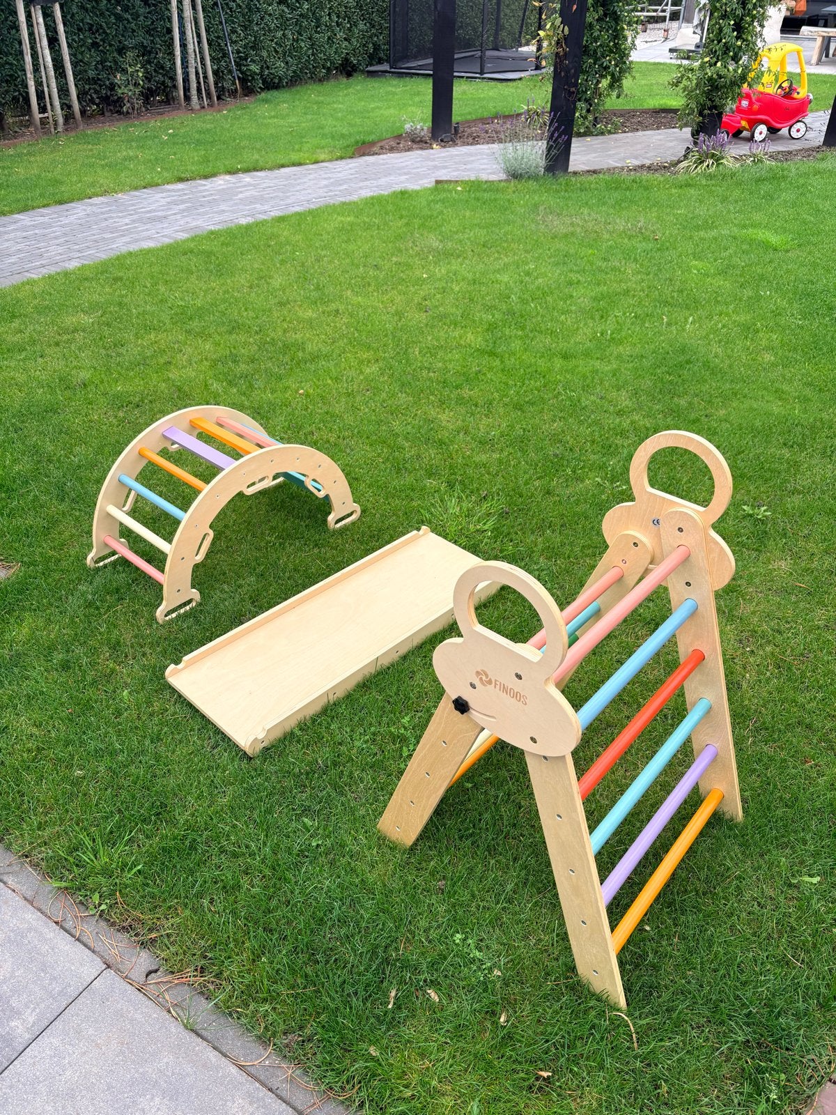 Finoos Montessori Klimrek Set 3-in-1 met Glijbaan en Klimboo, Kinderen en Baby's, Ophalen of Verzenden, Zo goed als nieuw, Glijbaan