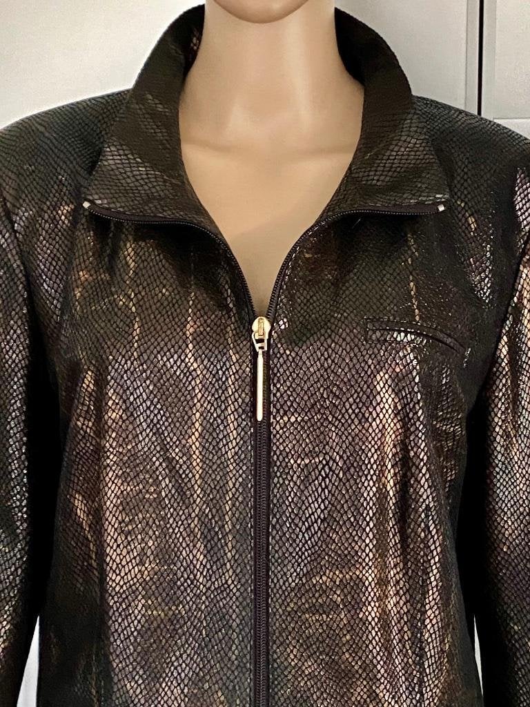 i724 Tuzzi maat 44=L jasje blazer colbert d-bruin/zwart/goud, Tuzzi, Zwart, Maat 42/44 (L), Ophalen of Verzenden