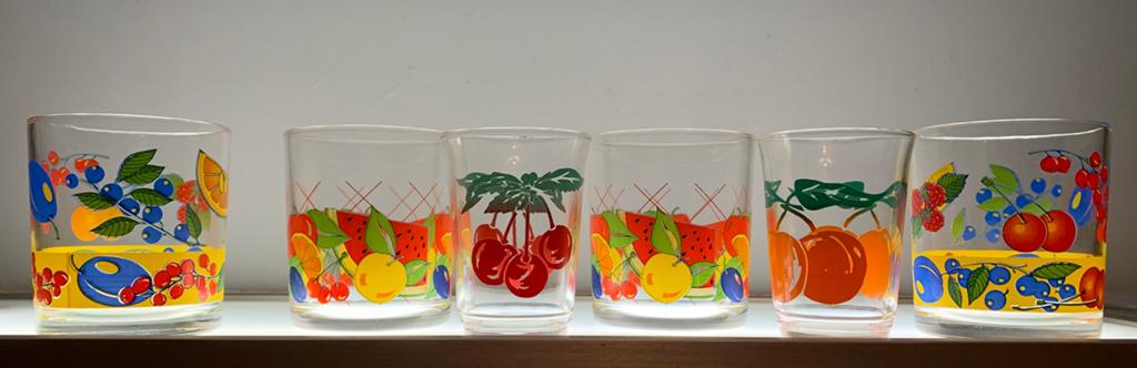 6 limonadeglazen, jaren 60, Glas of Glazen, Ophalen of Verzenden, Overige stijlen, Glas