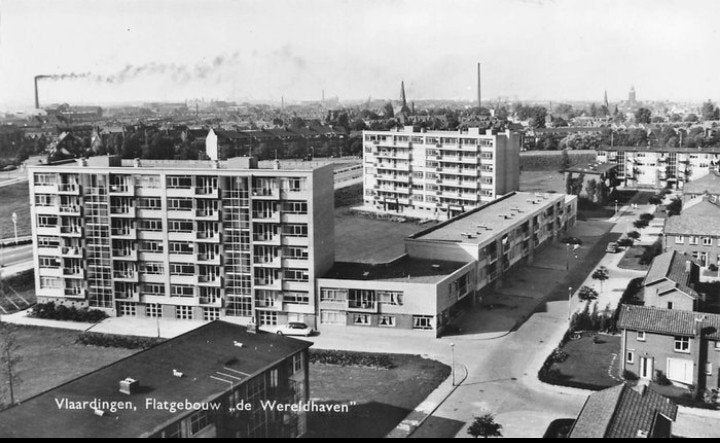 Vlaardingen Flatgebouw ,,De Wereldhaven", Verzenden, 1960 tot 1980, Ongelopen, Zuid-Holland