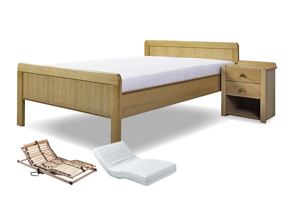 Seniorenbed compleet - 120x200 - Eiken, Huis en Inrichting, Slaapkamer | Bedden, Niet ingevuld, Niet ingevuld, Niet ingevuld