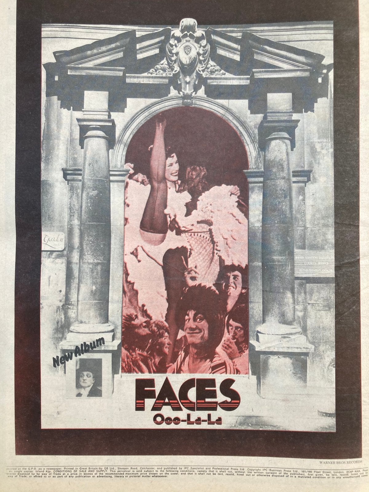 Paginagrote A3 advertentie FACES Ooh La La release, Ophalen of Verzenden