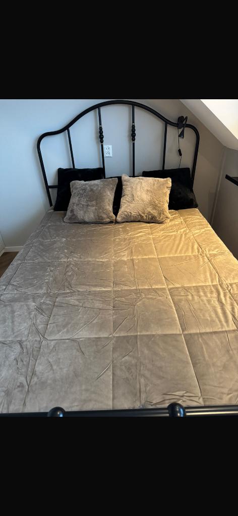 Bed, Ophalen, Gebruikt, Zwart, Tweepersoons