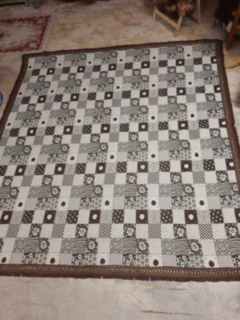 Grandfoulard woonkleed XXL bruin beige reversibel 270/245