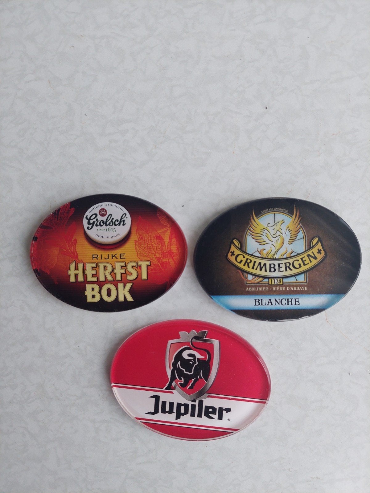 Bier tapschiltjes Grolsch, Grimbergen en Jupiler, Ophalen of Verzenden, Gebruikt, Viltje(s), Grolsch