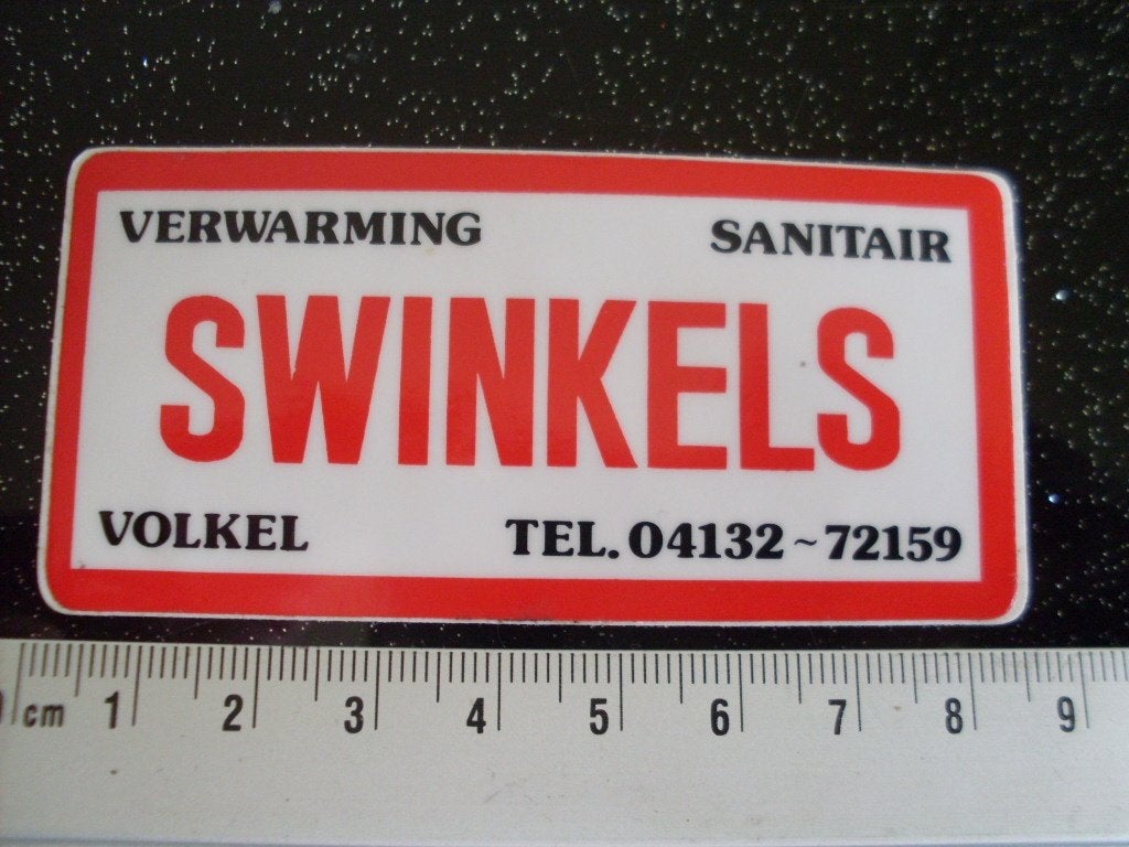 sticker Swinkels volkel logo verwarming sanitair, Verzamelen, Verzenden, Zo goed als nieuw, Bedrijf of Vereniging