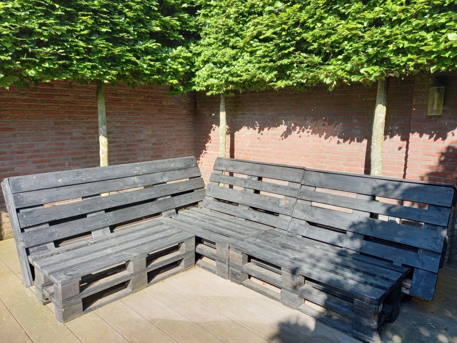 Lounge bank incl. kussens, Ophalen, Gebruikt, Hout