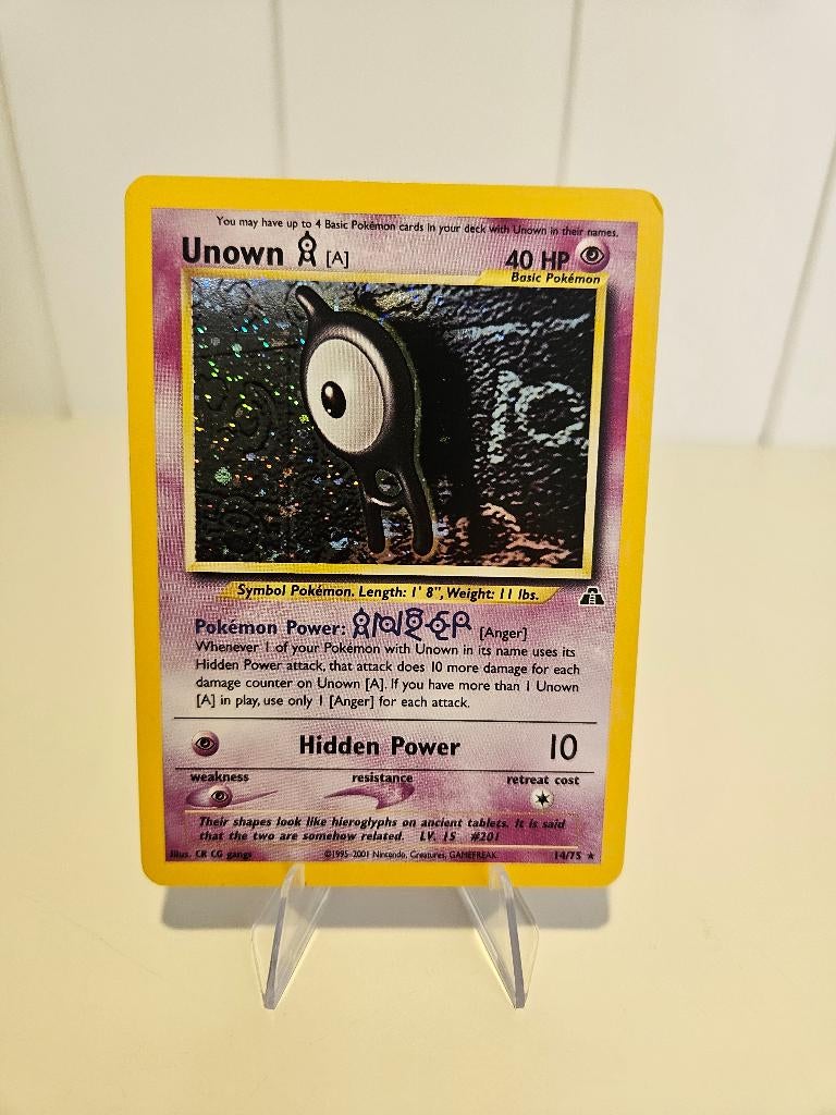 Unown A 14/75 Neo Discovery ENG, Ophalen of Verzenden, Zo goed als nieuw, Losse kaart
