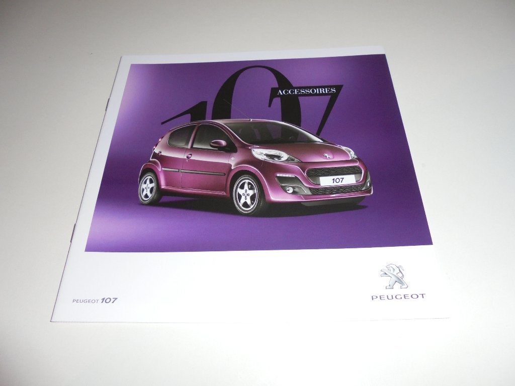 brochure Peugeot 107 accessoires  2012, Ophalen of Verzenden, Nieuw, Peugeot