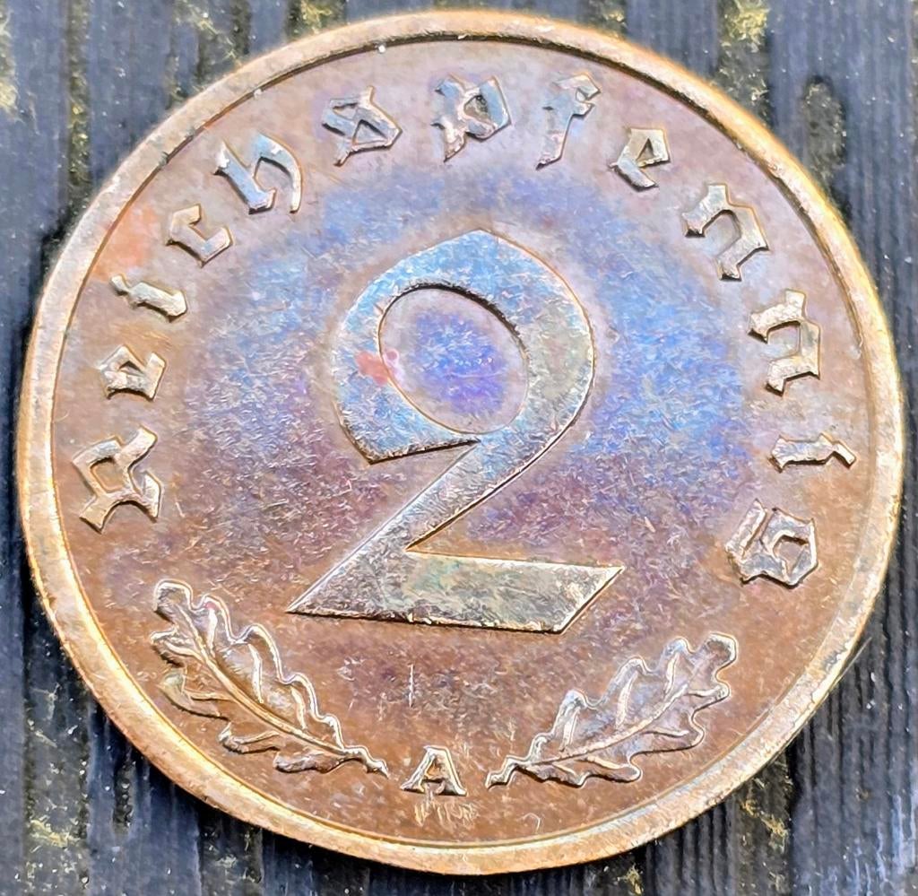 Zeldzame 2 Reichspfennig 1939 A - Nazi-Duitsland, Ophalen of Verzenden, Losse munt