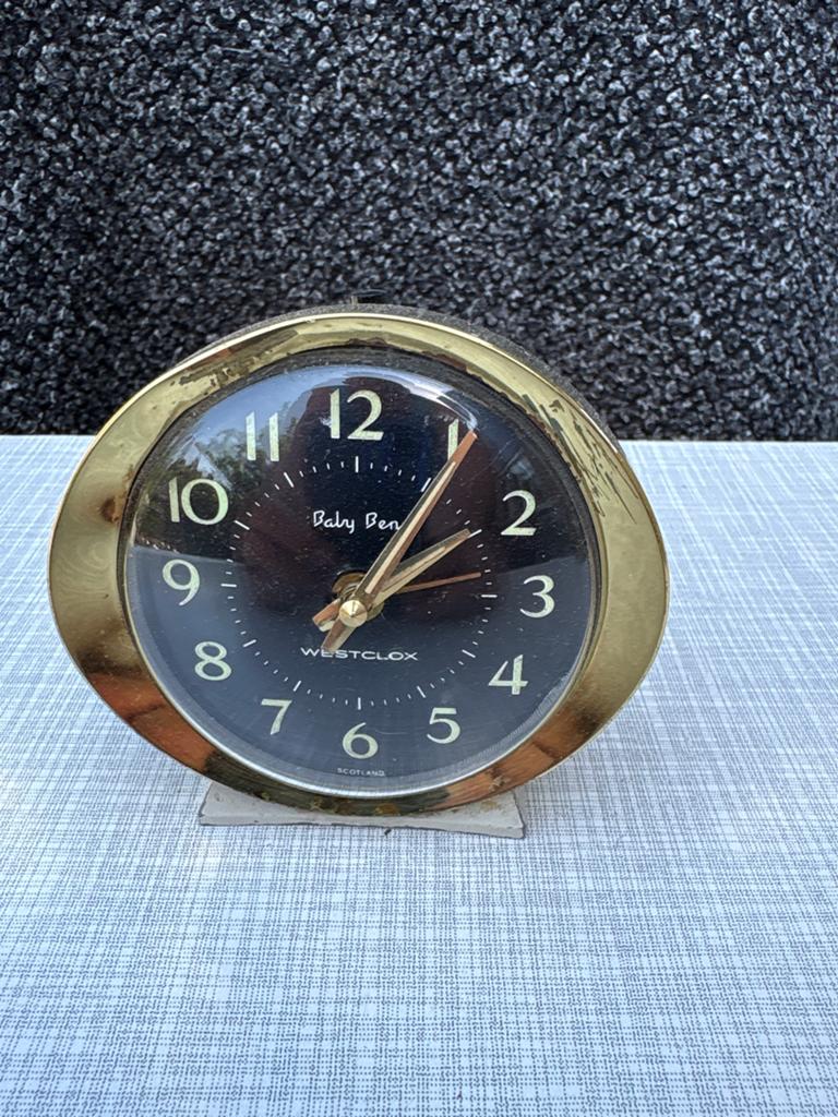 Vintage Westclox Baby Ben Wekker - Goudkleurig, Ophalen of Verzenden