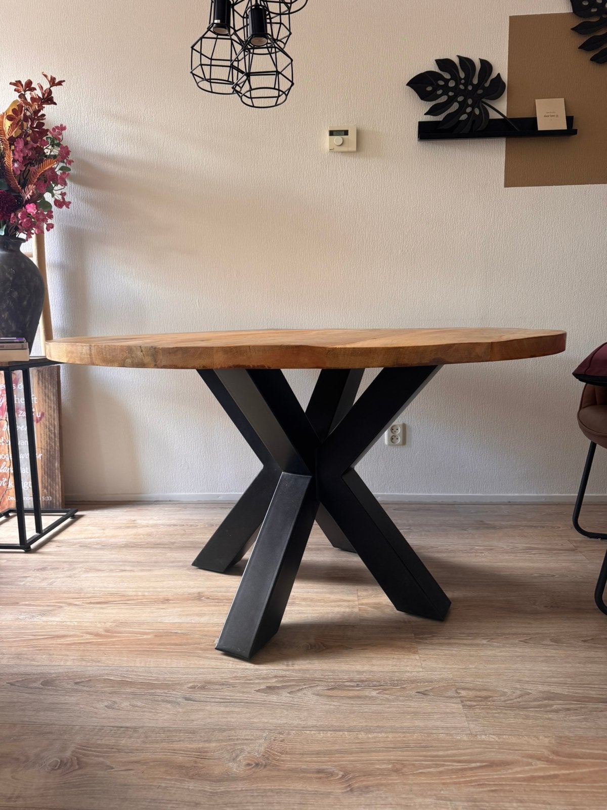 Ronde eettafel 130cm, Huis en Inrichting, Tafels | Eettafels, Ophalen, 100 tot 150 cm, Rond, Zo goed als nieuw