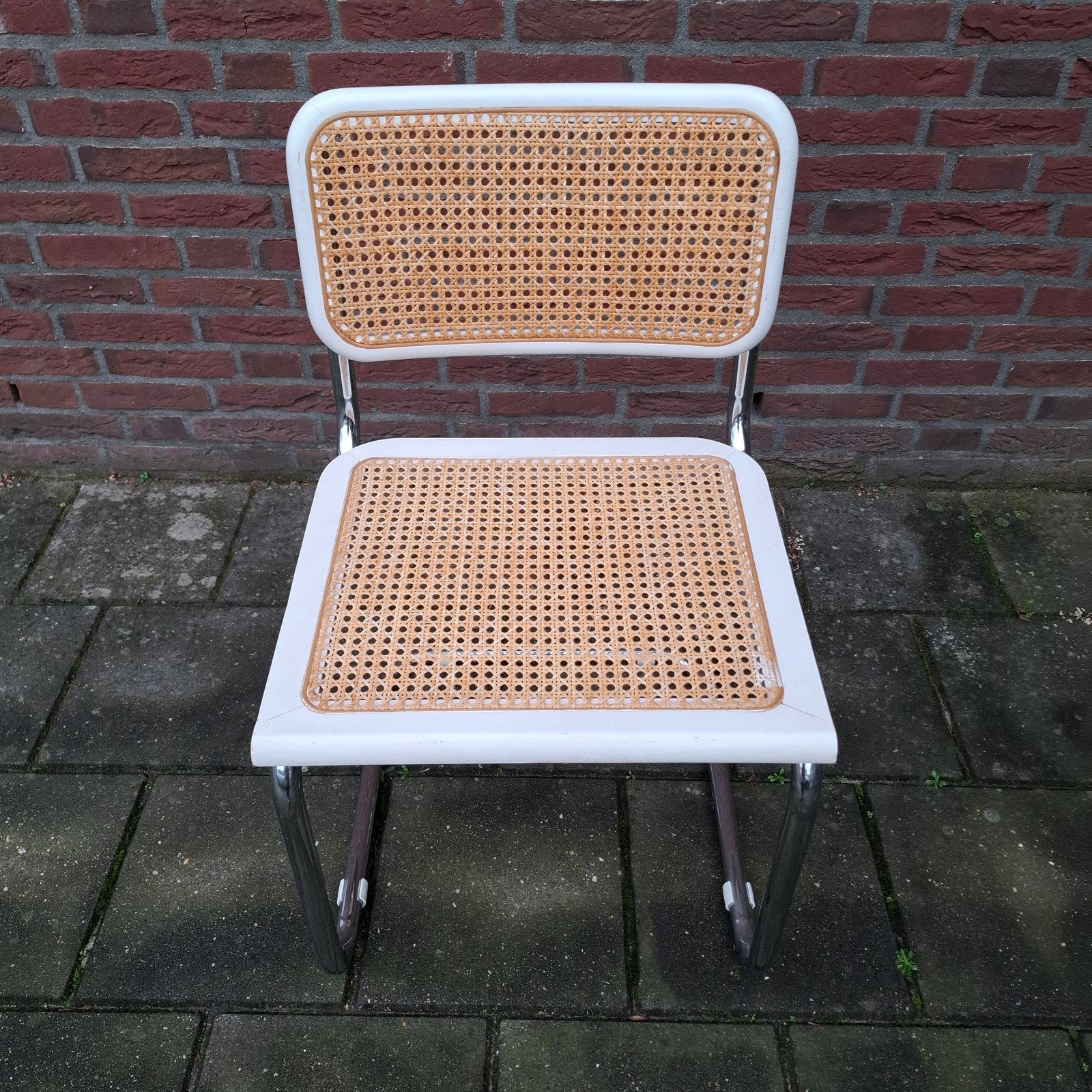 Witte Thonet stoel Marcel Breuer stoel retro, Ophalen, Gebruikt, Hout, Wit