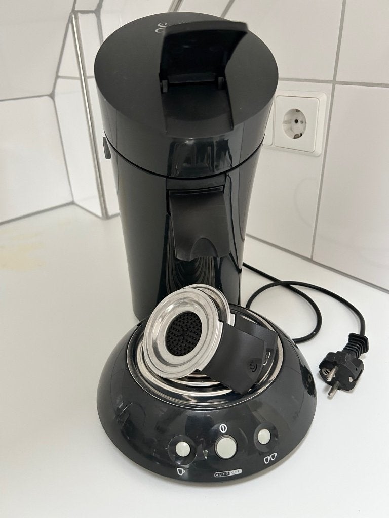 Zwart Philips Senseo apparaat, Witgoed en Apparatuur, Koffiezetapparaten, Ophalen, Gebruikt, Koffiemachine, Koffiepads en cups
