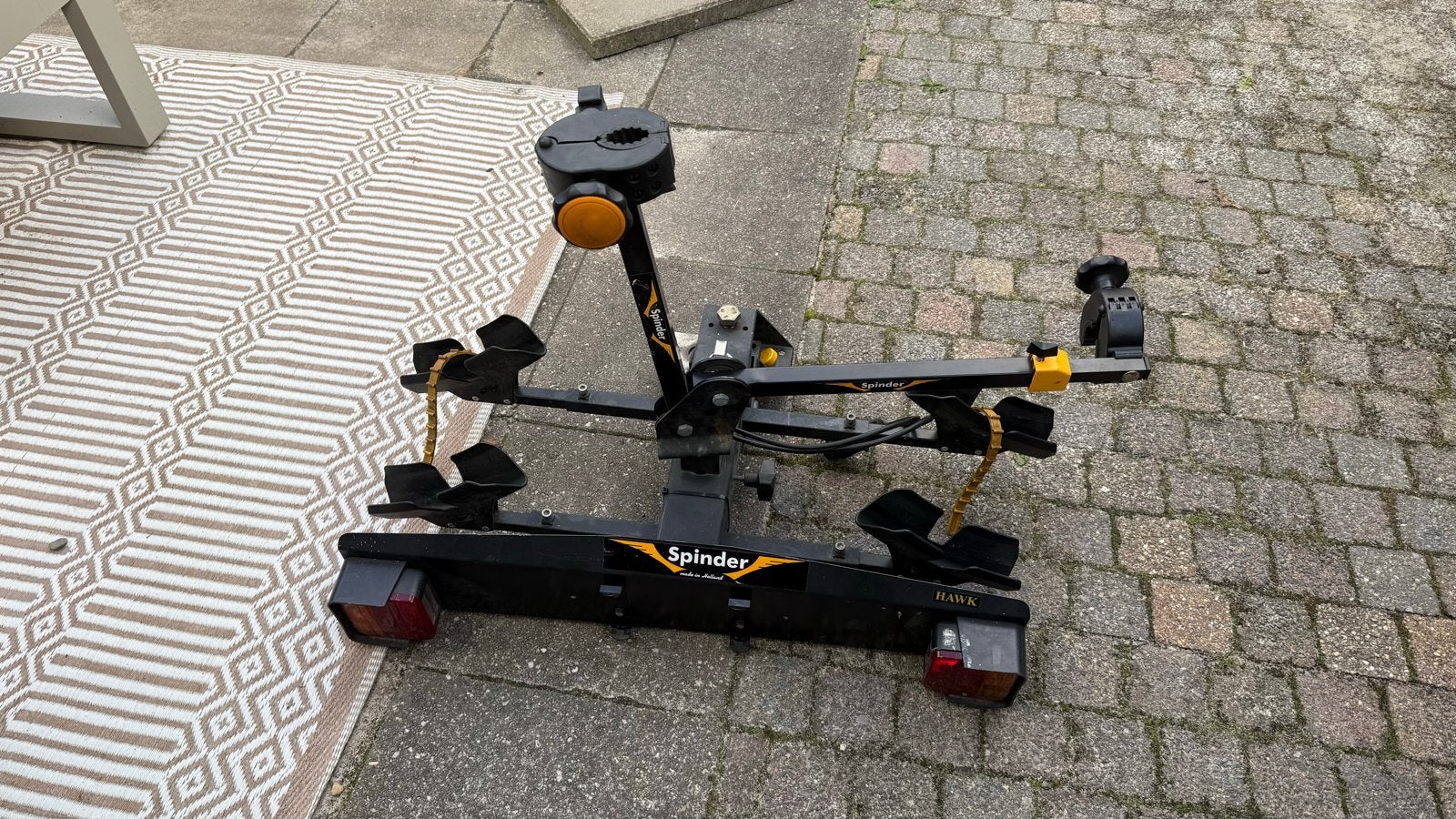 Spinder Hawk Trekhaak Fietsendrager, Ophalen, 2 fietsen, Gebruikt, Trekhaakdrager