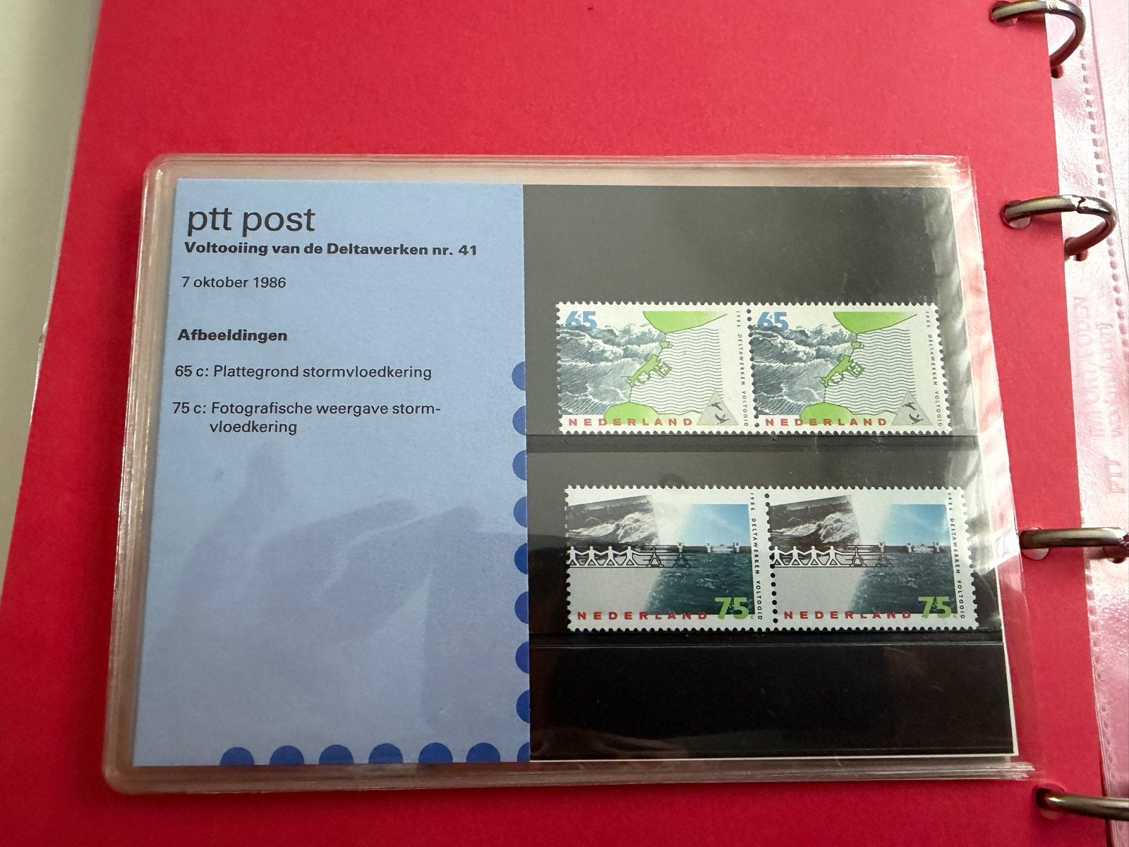 PTT Post: Voltooiing Deltawerken nr. 41 - 7 oktober 1986, Postzegels en Munten, Ophalen of Verzenden, Na 1940, Postfris