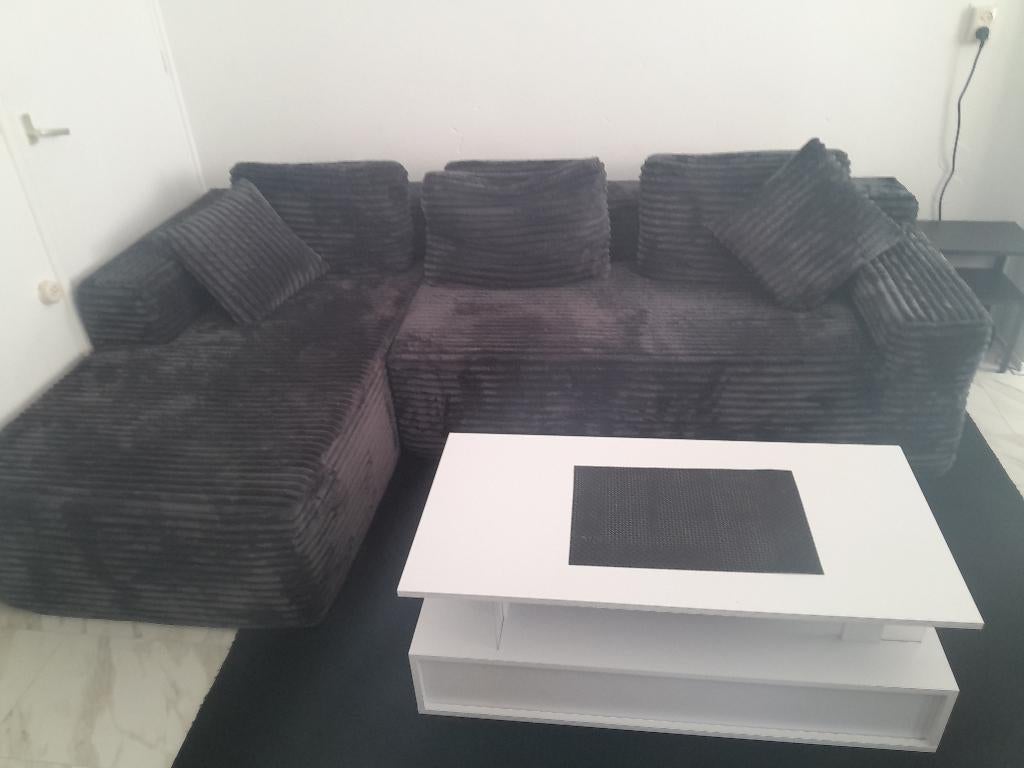 Hoekbank  zwart, Huis en Inrichting, Banken | Bankstellen, Ophalen, 250 tot 300 cm, 100 tot 125 cm, Hoekbank