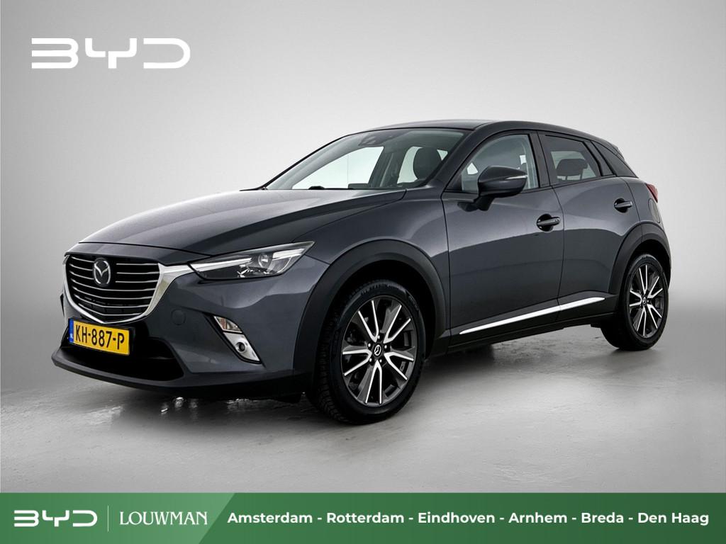 Mazda CX-3 2.0 SkyActiv-G 120 GT-M | Zwart-Leder | HUD | Bos, Auto's, Mazda, Voorwielaandrijving, Gebruikt, 4 cilinders, 49 €/maand