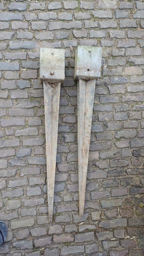 2x Metalen grondankers voor palen of hekwerk, Tuin en Terras, Gaas en Draad, Ophalen, Gebruikt, Minder dan 10 meter, Overige typen