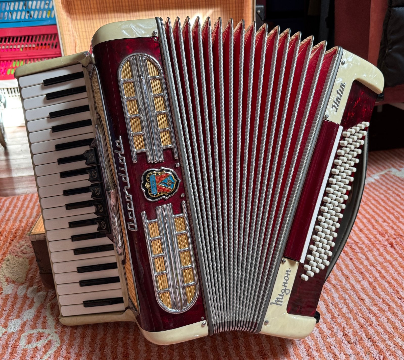Accordiola Mignon – 80 bas, Ophalen, Gebruikt, 80-bas, Met koffer