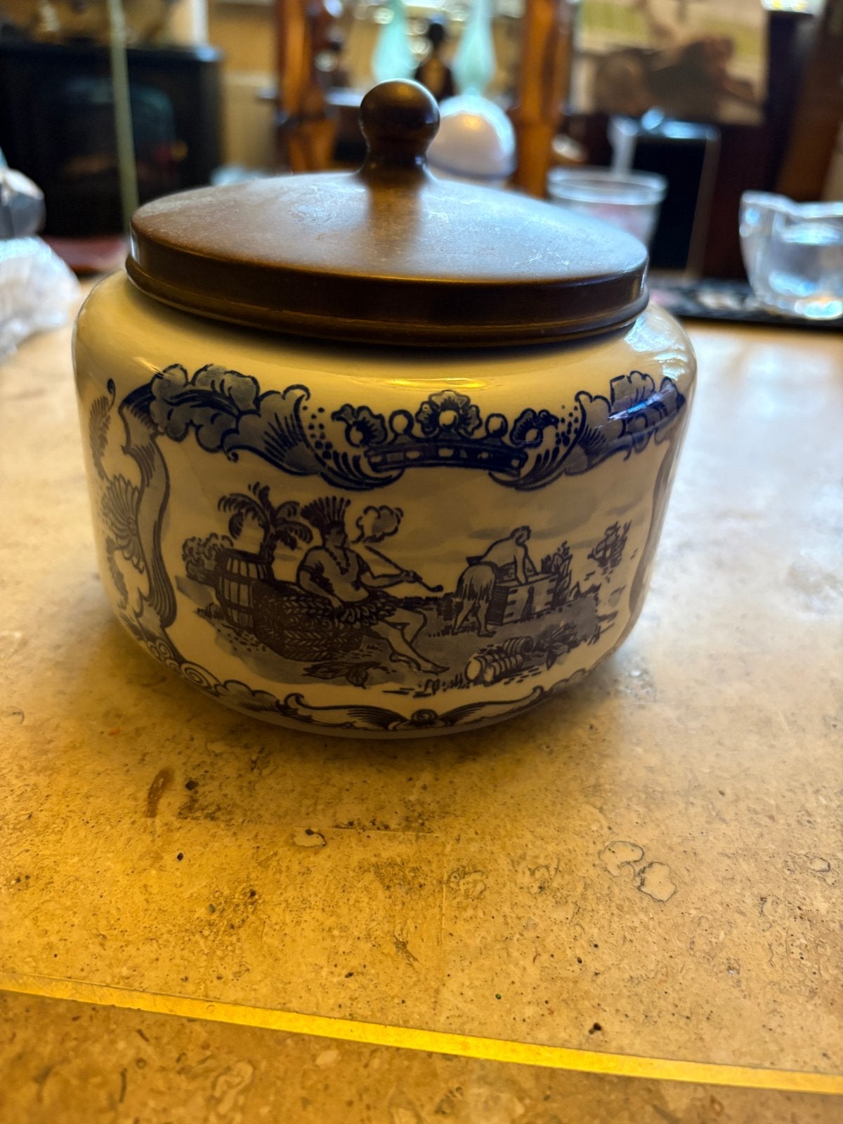 Vintage Delfts Blauwe Tabakspot - Koninklijke Goedewaagen, Ophalen of Verzenden
