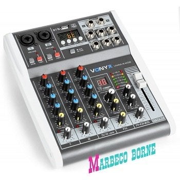 Mengpaneel, Mixer 4-kanaals, USB, MP3, Bluetooth, VMM-K402