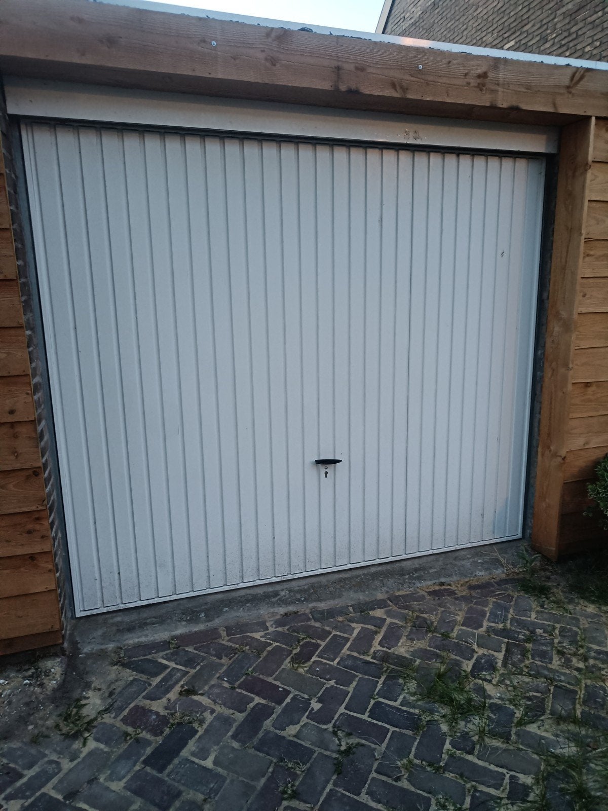 Garagedeur 244x210 cm - Wit, Ophalen, Gebruikt, 120 cm of meer, Garagedeur