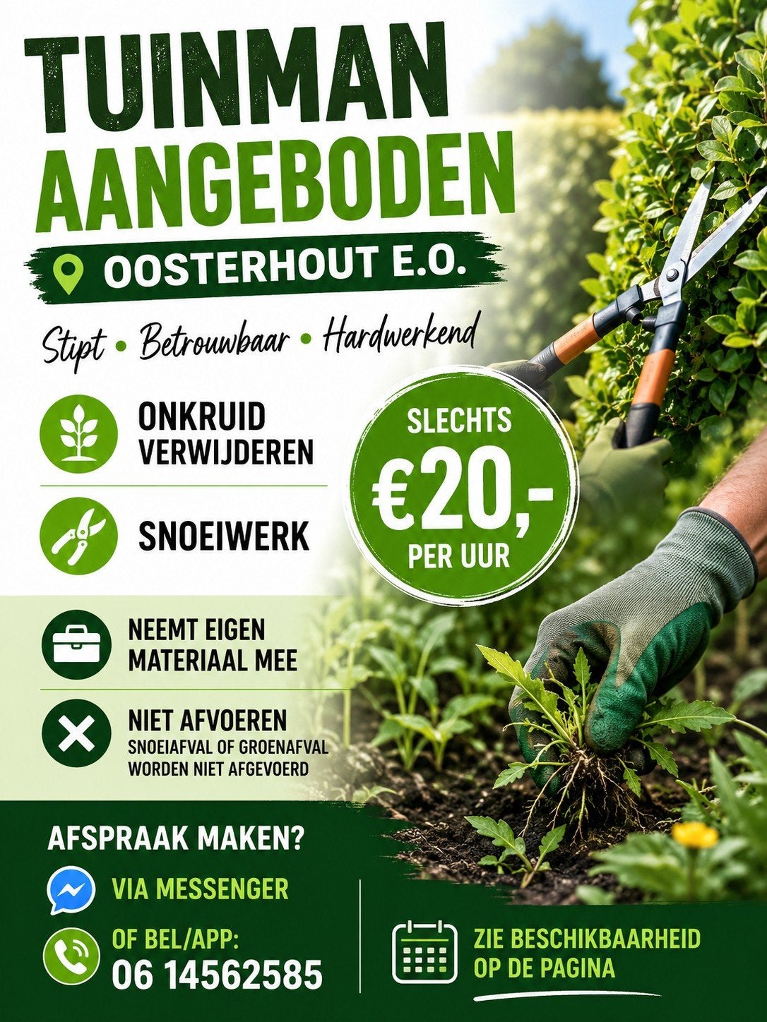 Tuinman aangeboden, Diensten en Vakmensen, Tuinmannen en Stratenmakers