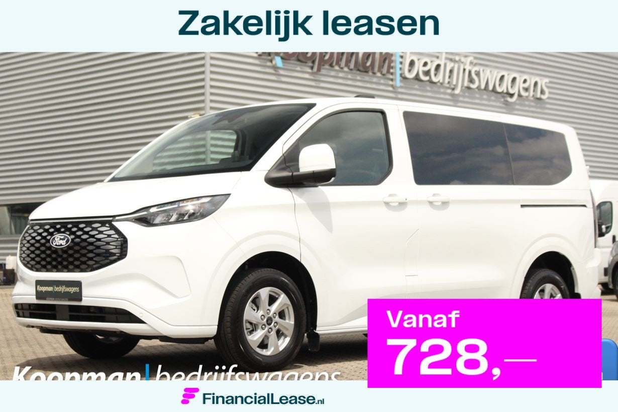 Ford E-Transit Custom 320 L1H1 Kombi | 9 persoons | Limited, Automaat, Wit, Origineel Nederlands, 2200 kg