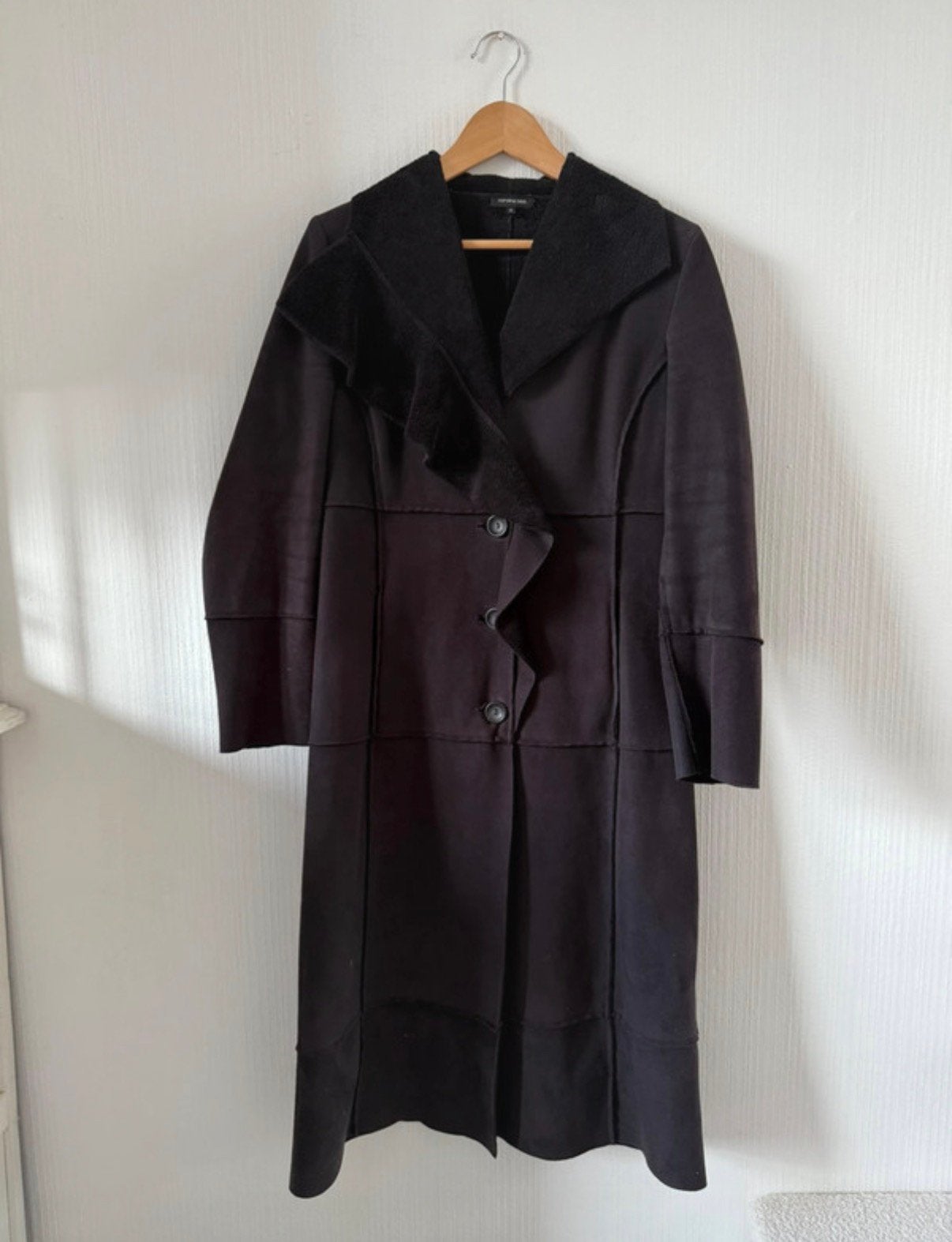 Caroline Biss zwarte lange winterjas fauxfur jas Maat 36, Kleding | Dames, Ophalen of Verzenden, Zo goed als nieuw, Maat 36 (S)