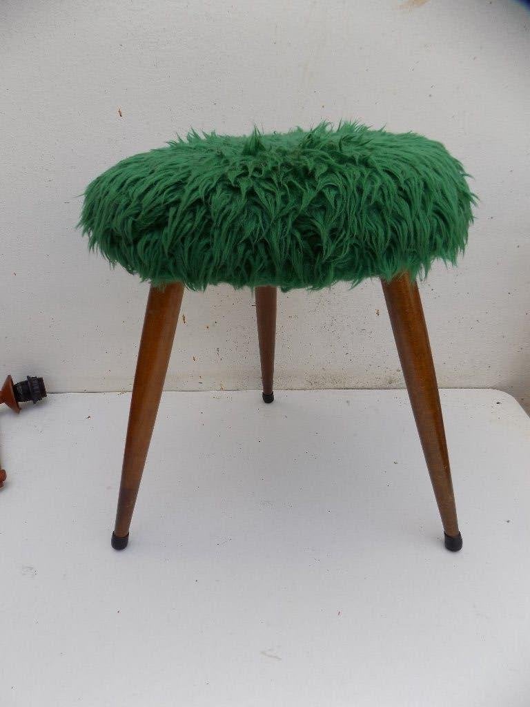 Krukje tafeltje tripod stool vintage 1950 toilettafel krukje, Ophalen of Verzenden, Gebruikt