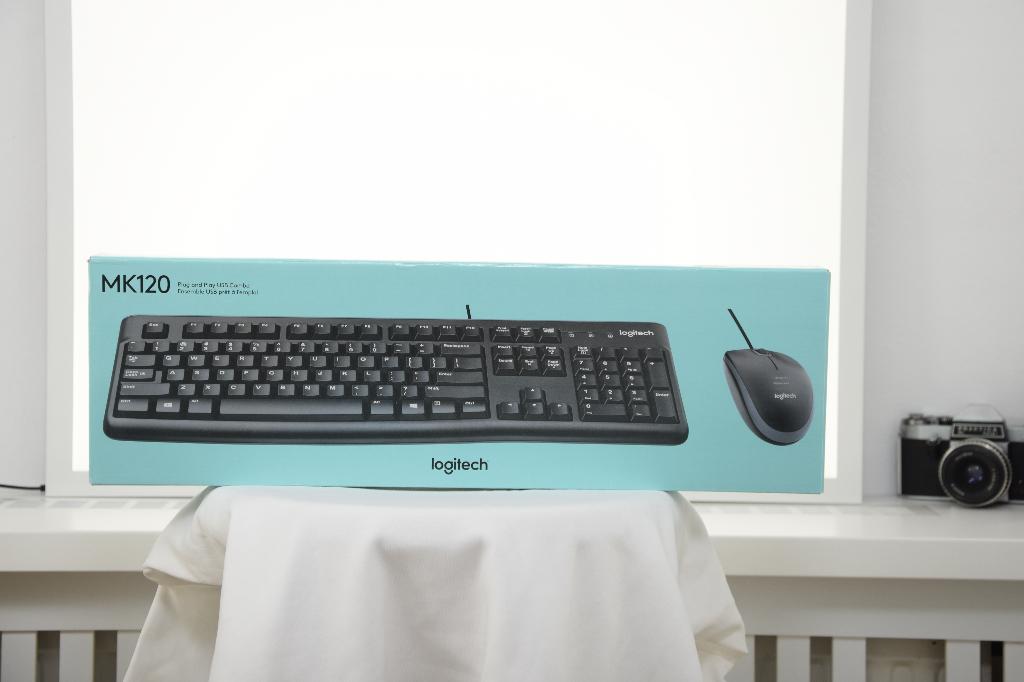 Logitech MK120 toetsenbord en muis set – bedraad – USB, Computers en Software, Ophalen of Verzenden, Zo goed als nieuw, Logitech toetsenbord