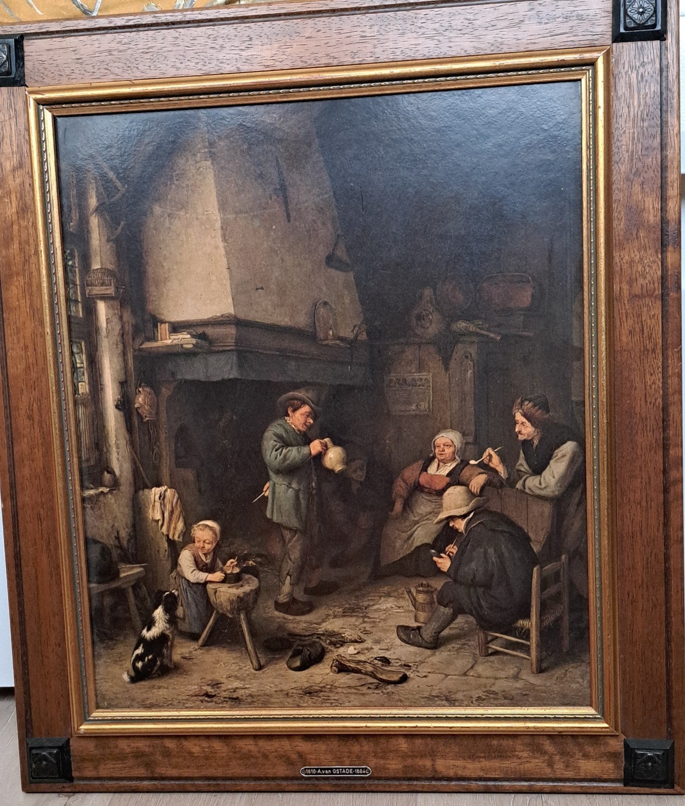 Schilderij A. Van Ostade - 1684, Scène in een herberg, Ophalen of Verzenden