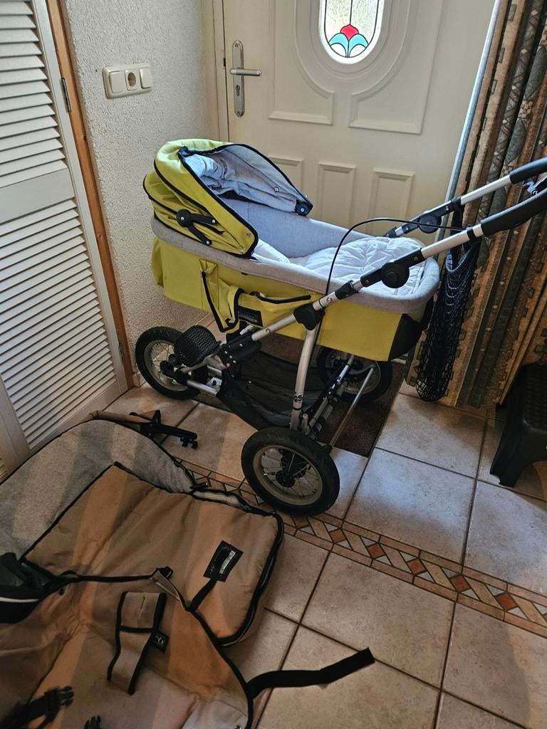Quinny Freestyle Combiwagen met reiswieg en luchtbanden, Ophalen, Gebruikt, Quinny, Verstelbare duwstang