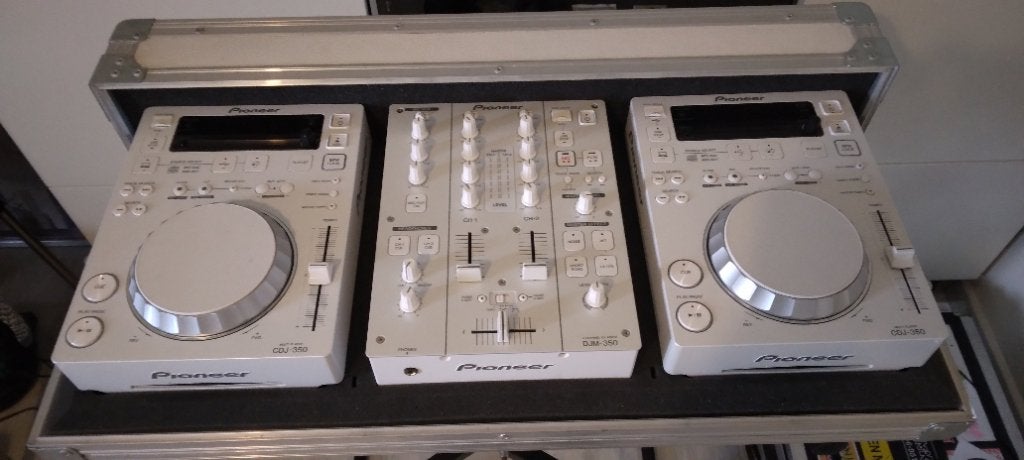 Witte Pioneer set met DJM-350 en 2x CDJ-350 in flightcase, Ophalen, Gebruikt, Dj-set, Pioneer