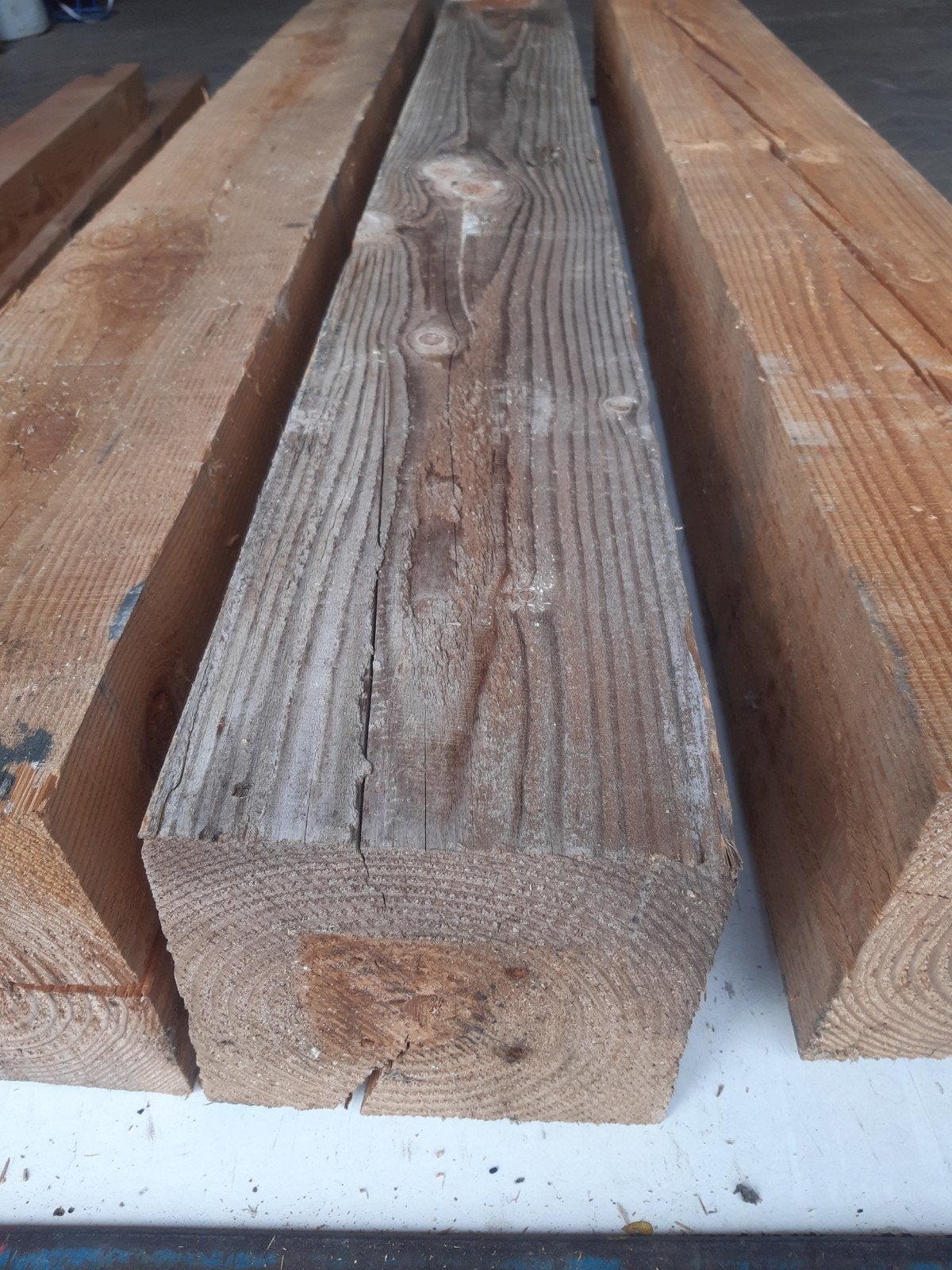 partijen gebruikt, z.g.a.n.geschaafd Douglas balkhout, Ophalen, Nieuw, 250 cm of meer, Balken