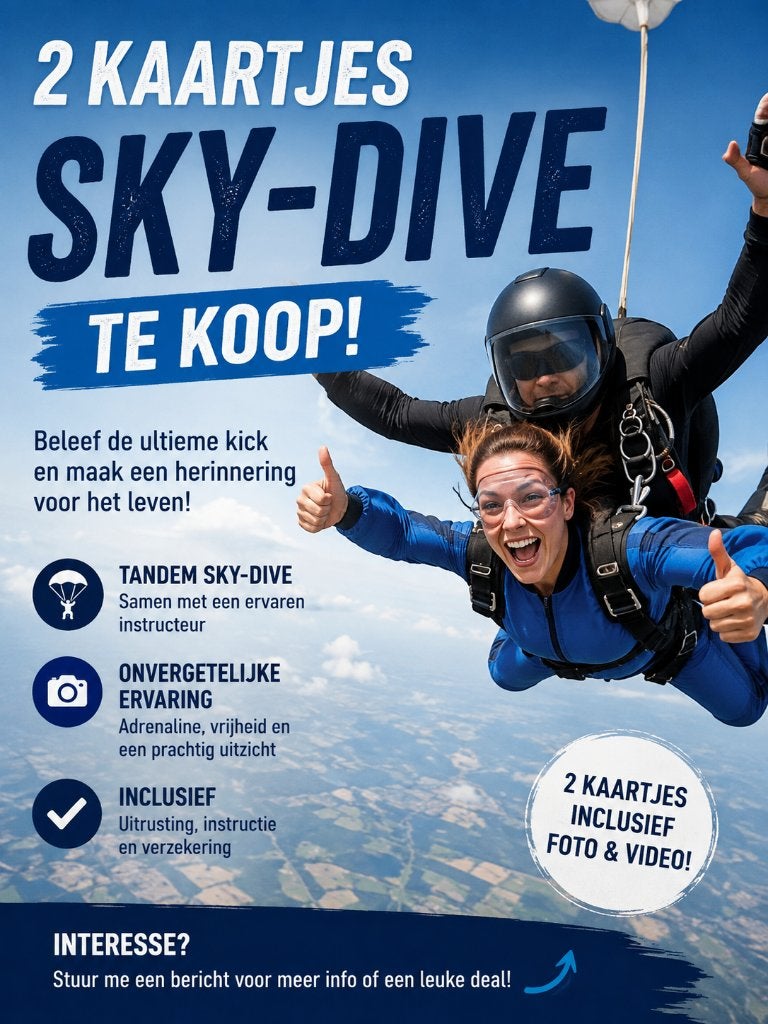 Tandem Skydive, Ophalen of Verzenden, Nieuw