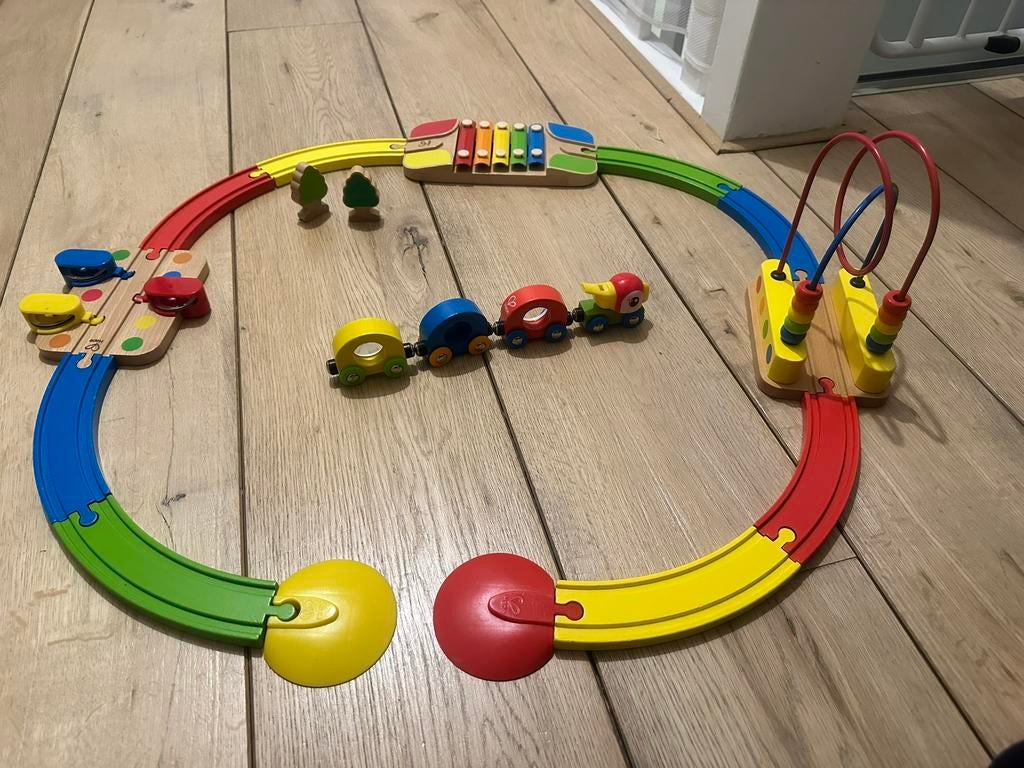 Hape houten trein set, Ophalen of Verzenden, Zo goed als nieuw