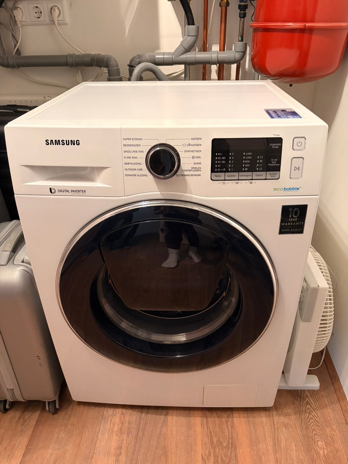 Samsung wasmachine WW90K5400UW, Witgoed en Apparatuur, Ophalen, 1200 tot 1600 toeren, 8 tot 10 kg, Energieklasse A of zuiniger