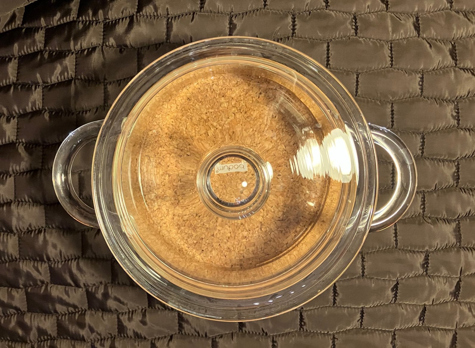 Puntgave Bodum Hot Pot (1.0L)–Glazen Schaal + Deksel + Kurk, Huis en Inrichting, Met deksel, Overige typen, Ophalen of Verzenden