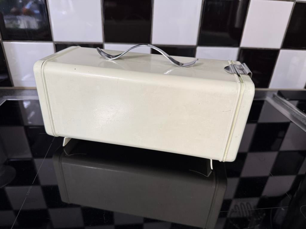 Vintage Brabantia koekblik met snijplankje ontbijtkoekblik, Ophalen of Verzenden
